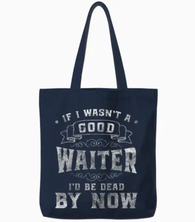 Waiter Professional Service Professional Cuisine Tote Bags - Navy