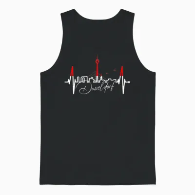 Düsseldorf Skyline Heartbeat Heart I Love Düsseldorfer Unisex Tank Top - Black