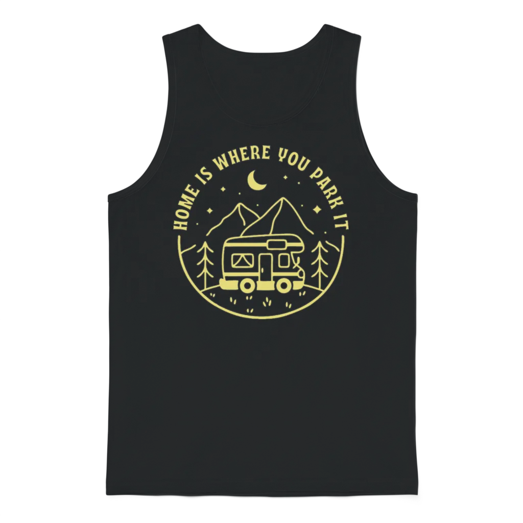 Home Is Where You Park It Unisex Tank Top - Black