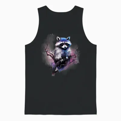 Waschbär Natur Splash Tierliebhaber Kunstwerk Waldmotiv Unisex Tank Top - Black