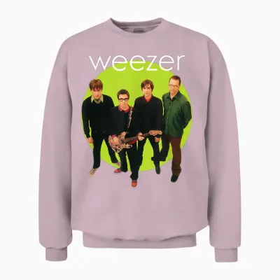 Weezer - Green Album Circle T-Shirt Small Unisex Sweatshirt - Light Pink
