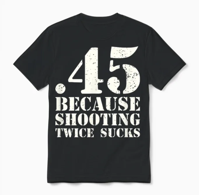 Kaliber 45 Lustiges Sportschützin Sportschütze Unisex T-Shirt in Black