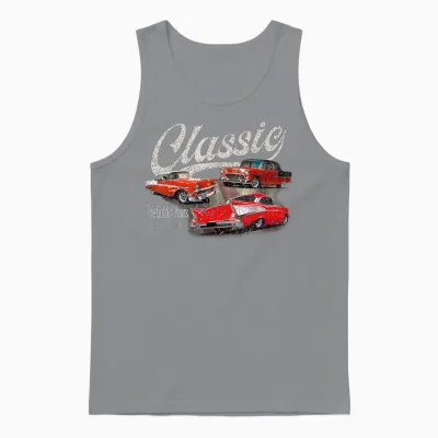 55 56 57 Chevys Bel Air Truck Trifive Vintage Cars Unisex Tank Top - Sport Grey