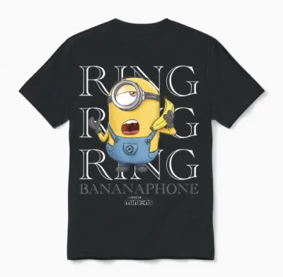 Minions Ring Ring Ring Bananaphone Rings Unisex T-Shirt - Black