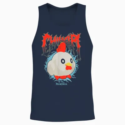 Palworld Chikipi Heavy Metal Character Portrait Video Game Unisex Tank Top - Navy