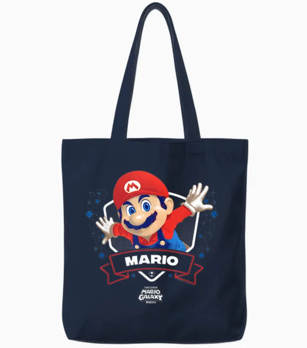 The Super Mario Galaxy Movie Mario Champion Tote Bags in Navy