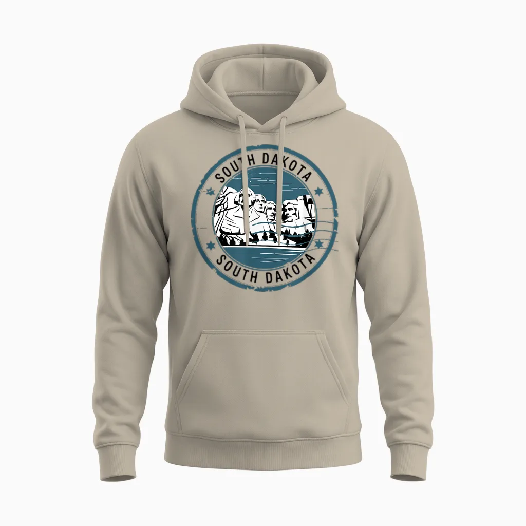 Usa Vintage American Stamps Us State South Dakota Unisex Hoodie in Sand