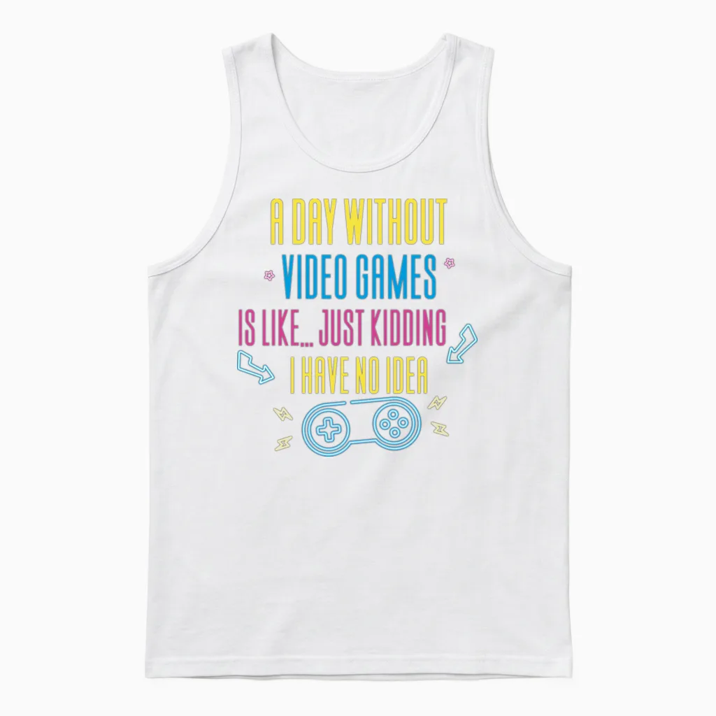 Gaming Gamer Video Games Unisex Tank Top in White