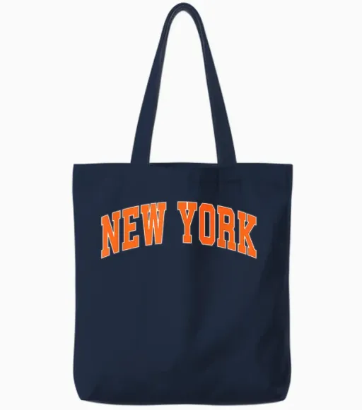 New York - Throwback Design Print - Classic Tote Bags in Navy