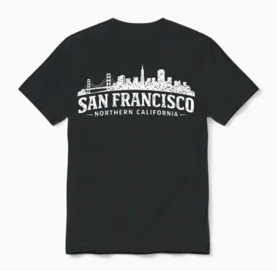Souvenir De La Ligne D'horizon Du Golden Gate Bridge De San Francisco Unisex T-Shirt - Black