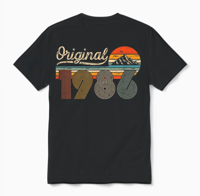 Original 1986 Jahrgang Vintage 40 Jahre Geburtstag Mann Frau Unisex T-Shirt in Black