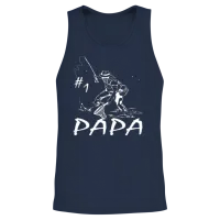 Funny Fishing Unisex Tank Top - Navy – 2