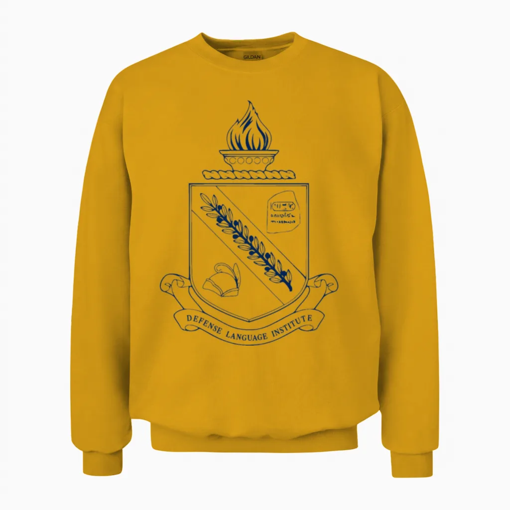 Dliflc Crest Navy Blue Unisex Sweatshirt in Gold