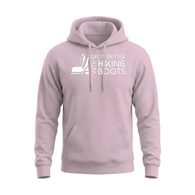 Sayings About Hiking Boots Hiking Lover Unisex Hoodie - Light Pink