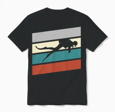 Diving Retro Unisex T-Shirt - Black