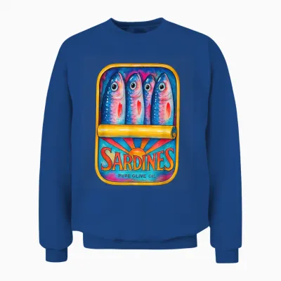 Sardinen Reines Olivenöl Lebendige Illustration Unisex Sweatshirt - Royal