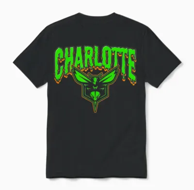 Gruseliges Halloween-Logo Der Nba Charlotte Hornets Unisex T-Shirt - Black
