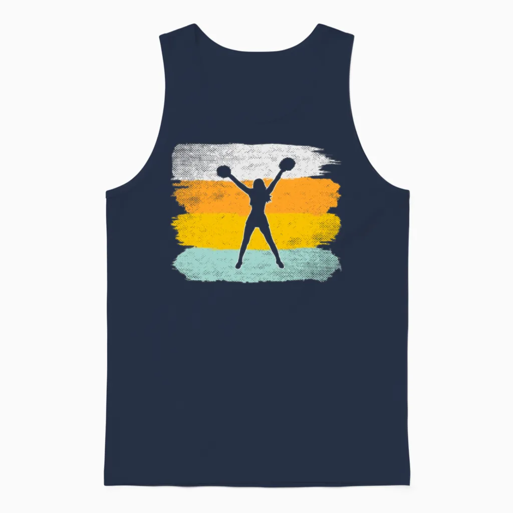Cheerleading Retro Unisex Tank Top in Navy