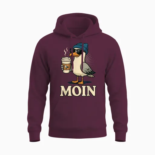 Moin Plattdeutsch Norddeutschland Ostfriesland Ostsee Moin Unisex Hoodie in Maroon