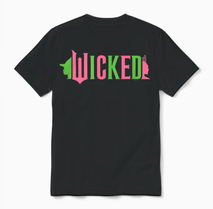 Wicked Pink & Green Unisex T-Shirt in Black