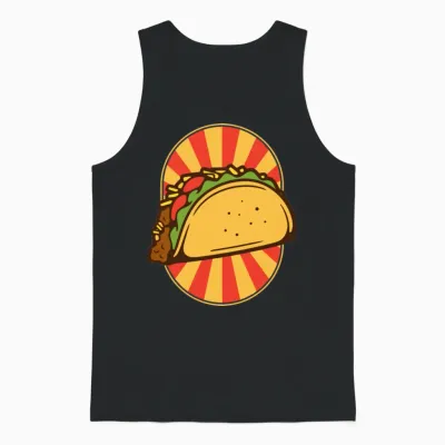 Tacos Funny Cute Taco Lover Cool Retro Food Retro Unisex Tank Top - Black