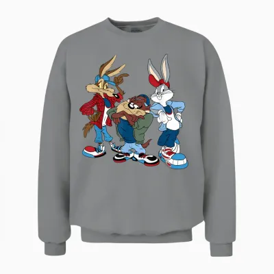 Looney Tunes Wiley, Bugs, Taz Unisex Sweatshirt - Sport Grey