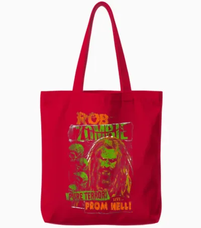 Rob Zombie - Pure Terror T-Shirt, Black Tote Bags - Red
