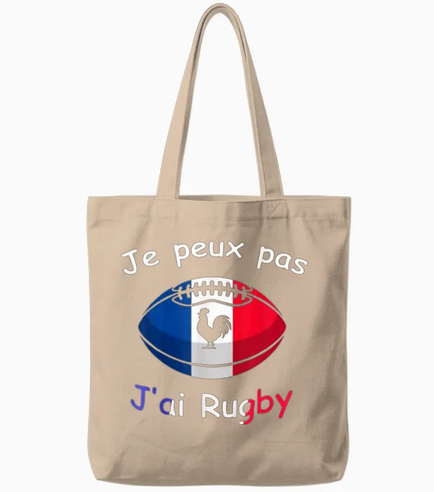 "je Peux Pas J'ai Rugby - Rugby Player Gift Tote Bags in Natural
