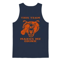 Bears This Team Makes Me Drink Unisex Tank Top - Navy – 1
