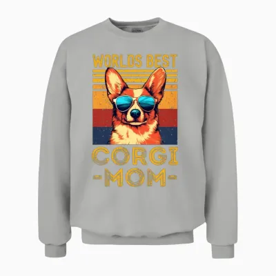 Corgi with Sunglasses Retro Unisex Sweatshirt - Ash
