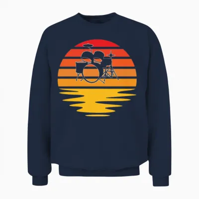 Drums Retro Unisex Sweatshirt - Navy