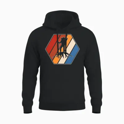 Hiking Retro Unisex Hoodie - Black