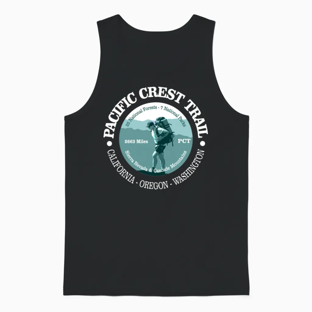 Pacific Crest Trail (t) Hiking & Outdoors Gift Unisex Tank Top in Black