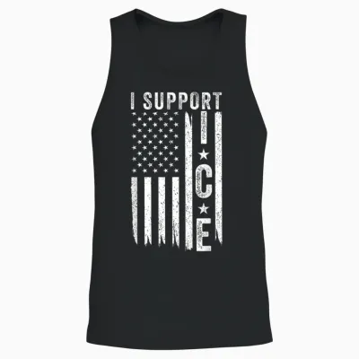 I Support Ice, Immigration Officers American Unisex Tank Top - Black