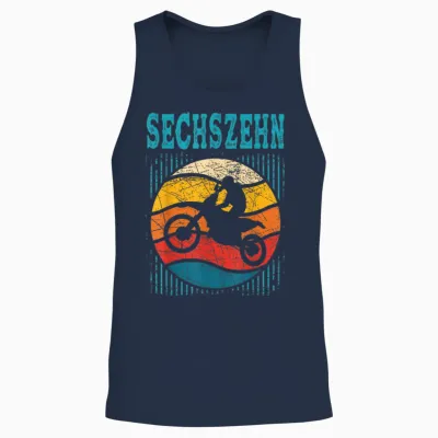 16. Geburtstag Cooles Motocross Retro Motorrad Junge Mädchen Unisex Tank Top - Navy
