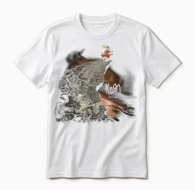Korn Follow Cliff T-Shirt, Black, S Unisex T-Shirt - White