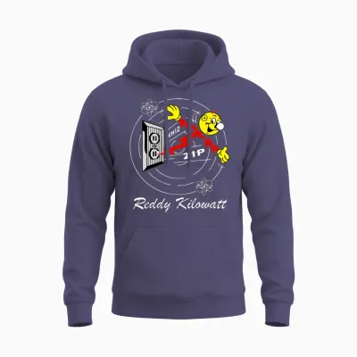 Reddy Kilowatt Electric Unisex Hoodie - Heather Sport Dark Navy