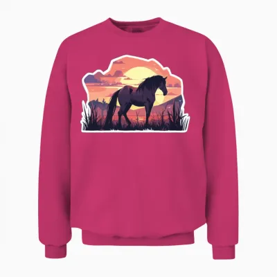 Horse Horses Ross Gaul Riding Horse Head Rider Unisex Sweatshirt - Heliconia