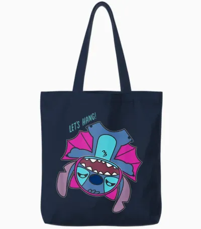 Amazon Essentials Stitch Halloween Bat Costume Let's Hang Tote Bags - Navy