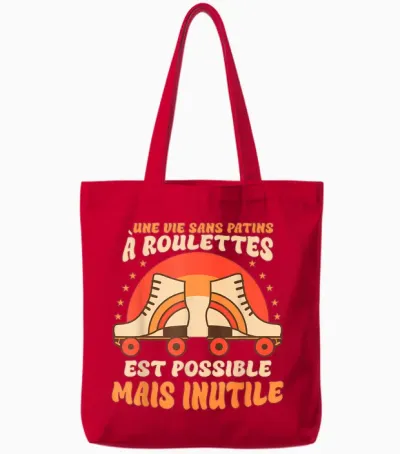 Roller Grafique T-Shirt, Black, S Tote Bags - Red