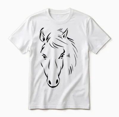 Horse Drawing Unisex T-Shirt - White