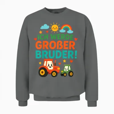 Kinder Ich Werde Großer Bruder 2026 Traktor Bauernhof Kinder Unisex Sweatshirt - Graphite Heather
