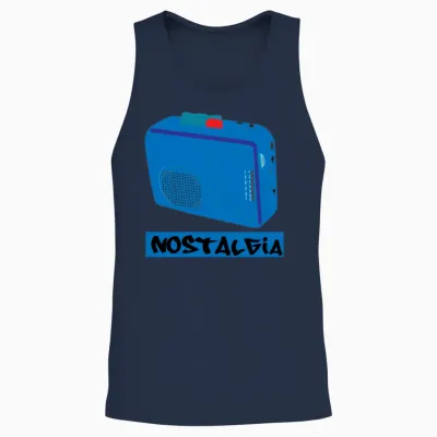 Retro Cassette Player Unisex Tank Top - Navy