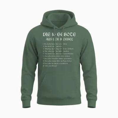 Die 10 Gebote Aus Der Bierbel Bier Biertrinker Unisex Hoodie - Military Green
