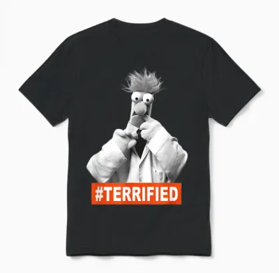 The Muppets Beaker Terrified Unisex T-Shirt - Black