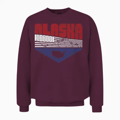 Retro Vintage Alaska Usa Unisex Sweatshirt - Maroon