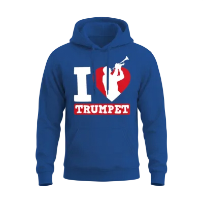 I Love Trumpet Funny Trumpet Player Gift Unisex Hoodie - Royal
