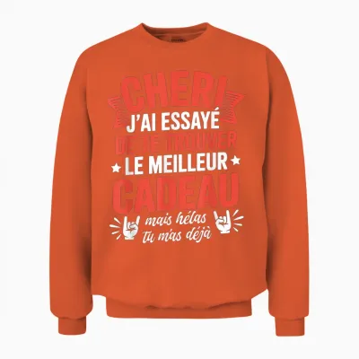 Valentine's Day Funny Idea Love Humour Couple Unisex Sweatshirt - Orange