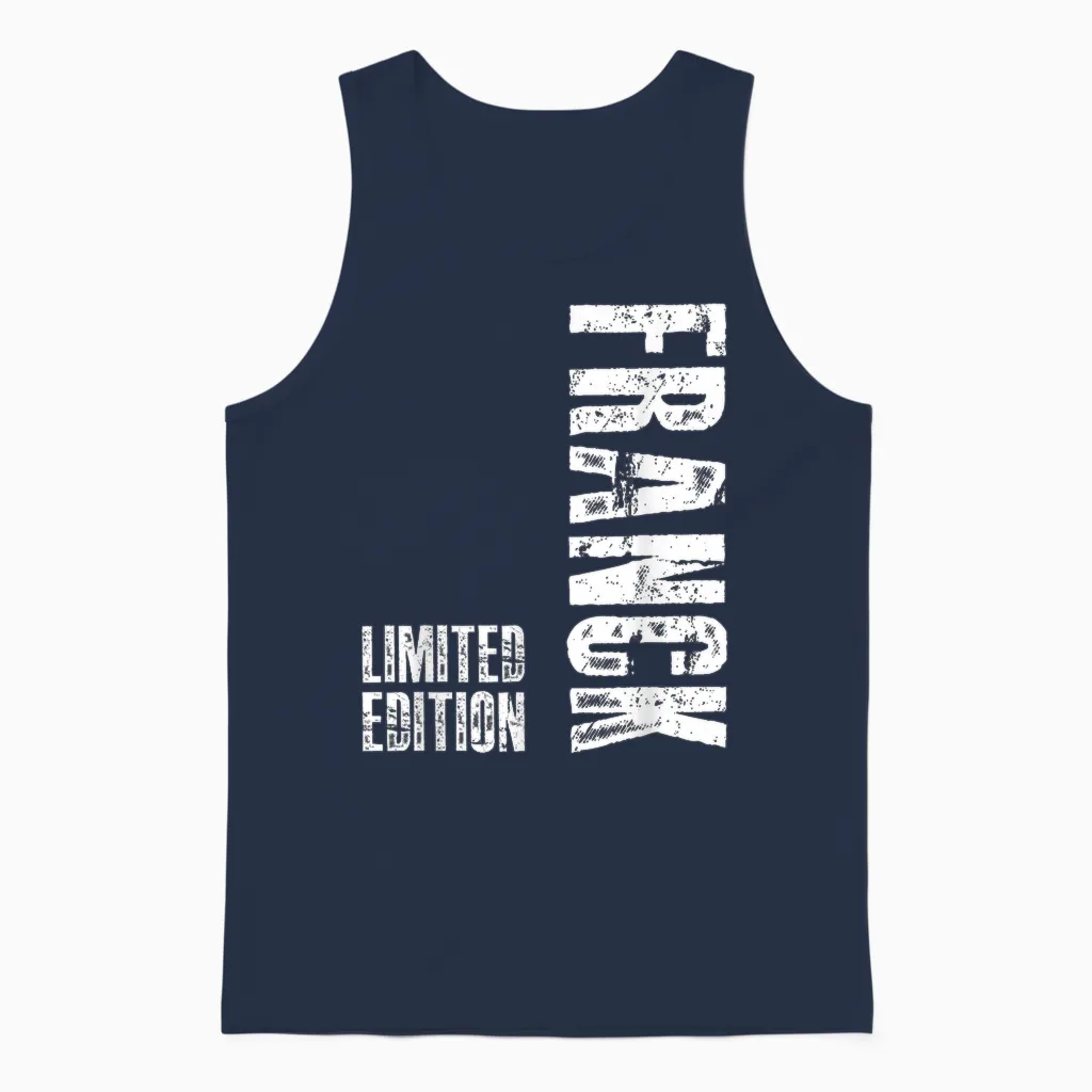 Franck Funny Gift T-Shirt First Name Franck Unisex Tank Top in Navy