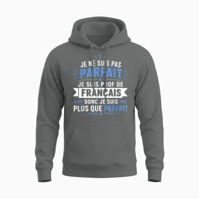 Fin Année école Humour Professeur Super Prof De Français Unisex Hoodie - Graphite Heather